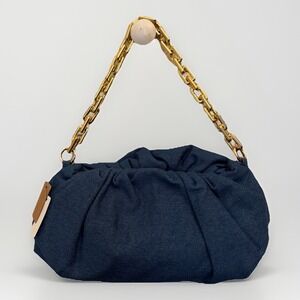 Hello 3am Denim Barrel Bag Gold Chain NWT 3am Forever